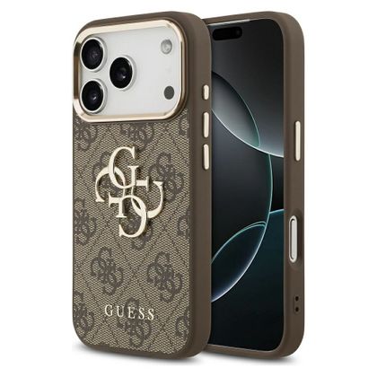 GUESS futerał do IPHONE 17 Pro Max GUHCP17X4GMGCBR (PU W/ Big 4G Classic Logo) złoto brązowy