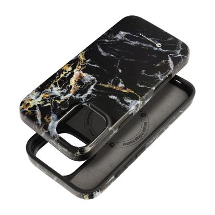 Etui na iPhone 16 PLUS Forcell F-Protect Mirage zgodne z MagSafe Military Drop-Test black marble