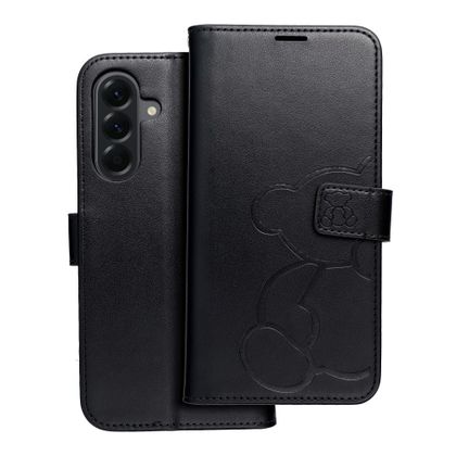 Etui z klapką na Samsung A56 5G Mezzo Book teddy bear czarne