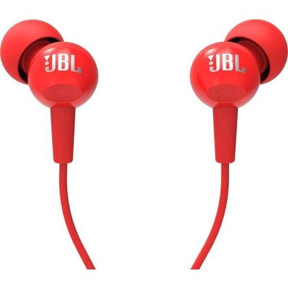 Słuchawki przewodowe douszne Jack 3,5 mm JBL C100Si czerwone