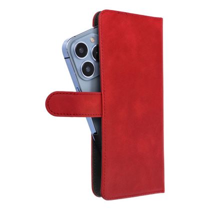 Etui z klapką na iPhone 12 / 13 / Samsung S6 / A5 2016 / Xcover 4 / S22 / Huawei P8 2017 Common Book rozmiar S czerwone