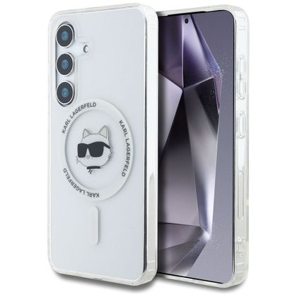 KARL LAGERFELD futerał do SAMSUNG S25 KLHMS25SHLSCHH (Magnetic IML Metal Choupette Head) biały
