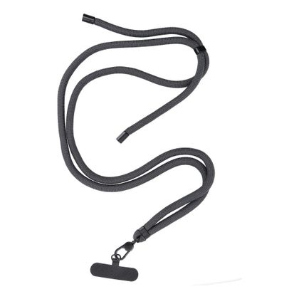 Smycz do telefonu, Zawieszka do telefonu - SWING (8mm) z regulacją długości / długość sznura 165cm (max 82,5cm w pętli) / na ramię lub szyję - szary