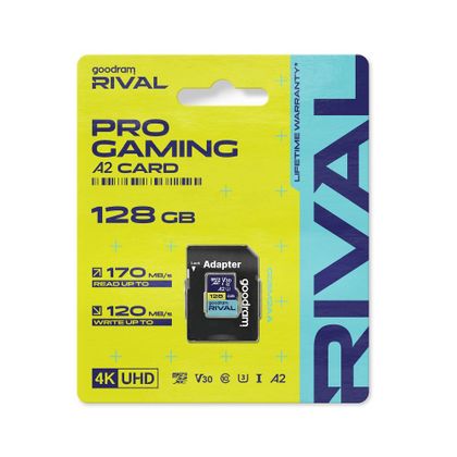 GOODRAM RIVAL Karta pamięci microSD 128GB 100MB/s class 10 UHS-I U3 V30 A2 z adapterem SD