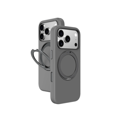 Etui AMAZINGTHING Cloudie na iPhone 17 Pro z podstawką - szare