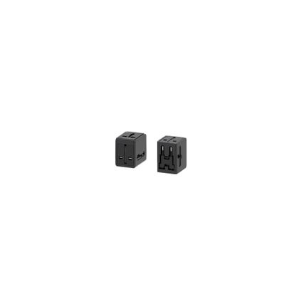 ECOBOX ADAPTER PODRÓŻNY USA UK EU SMS-Q60 CZARNY 1X USB-A ORAZ 1X USB-C