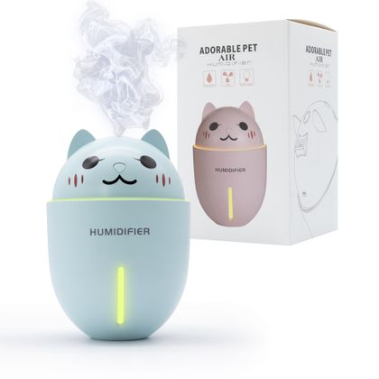 ECOBOX DYFUZOR ZAPACHOWY - NAWILŻACZ ULTRADZWIĘKOWY KITTY 4W1 LED NIEBIESKI