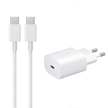 SAMSUNG ŁADOWARKA SIECIOWA TYP-C 25W 3A BIAŁA EP-TA800 + KABEL TYP-C - TYP-C