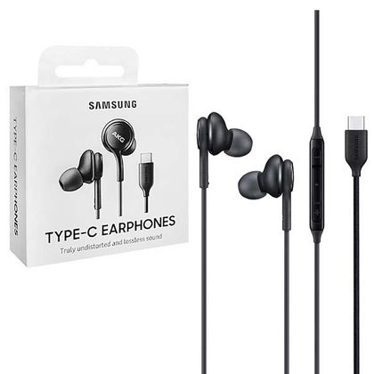 SŁUCHAWKI DOUSZNE PRZEWODOWE SAMSUNG EO-IC100 ZESTAW SŁUCHAWKOWY TYP-C CZARNE BOX