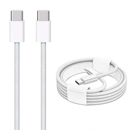 Economy Kabel PD oplot Typ-C - Typ-C 60W 2m Biały