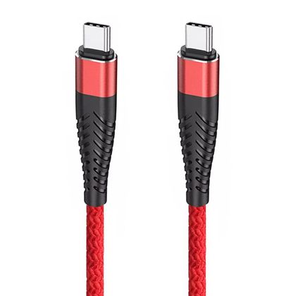 Redix Kabel Typ-C - Typ-C 3A 1m PD Nylonowy Czerwony