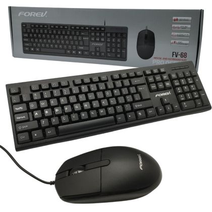 FOREV KLAWIATURA PRZEWODOWA + MYSZ ZESTAW CZARNA FV-68