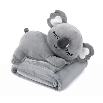 Trusty maskotka pluszak duży 3w1 poduszka z kocem Koala szary TR-K06