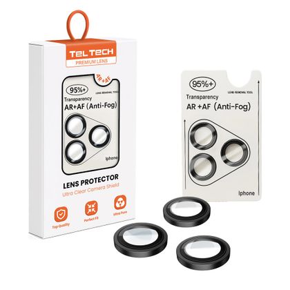 Teltech szkło hartowane na aparat do iPhone 15 Pro / 15 Pro Max AR + AF czarny