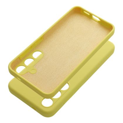 Etui na Samsung S25 Silicone 2mm (camera protection) zółte