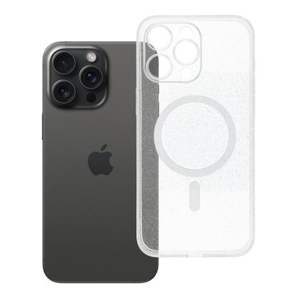 Etui na iPhone 15 PRO MAX Clear Mag Cover - Glitter (Str / Camera Protection) zgodne z MagSafe transparentne glitter