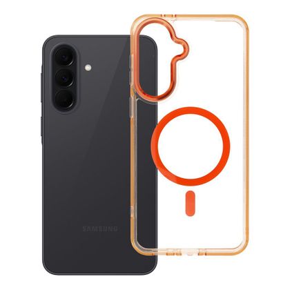 Etui na Samsung A37 Frame Cleear Hybrid Mag Cover zgodny z MagSafe pomarańczowe