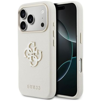 GUESS futerał do IPHONE 17 Pro GUHCP17L5PS4RGGE (PU FW Resin Logo) beżowy
