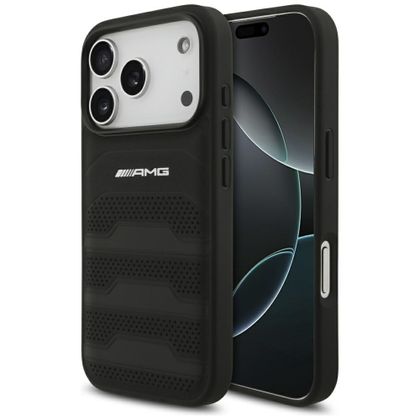Etui AMG Leather Debossed Lines Logo do iPhone 17 Pro / 18 Pro czarny