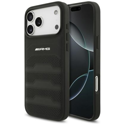 Etui AMG Leather Debossed Lines Logo do iPhone 17 Pro Max / 18 Pro Max czarny
