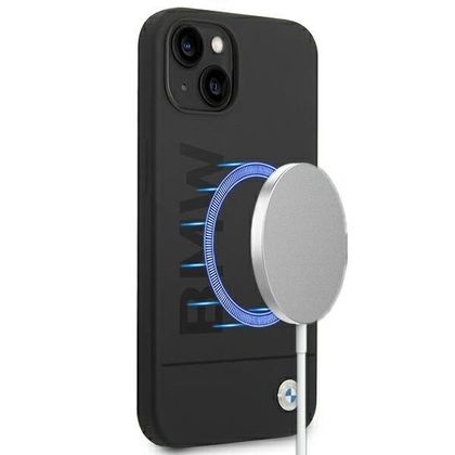 Etui BMW BMHMP14MSLBLBK iPhone 14 Plus/ 15 Plus 6,7" czarny/black hardcase Silicone Signature Logo Magsafe