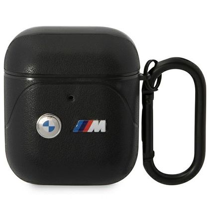 BMW BMA222PVTK AirPods 1/2 coverczarny/black Leather Curved Line