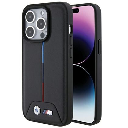 BMW BMHCP15L22PVTK iPhone 15 Pro 6.1"czarny/black hardcase Quilted Tricolor
