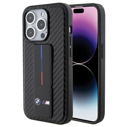 BMW BMHCP15XGSPCCK iPhone 15 Pro Max6.7" czarny/black hardcase Grip Stand Smooth & Carbon