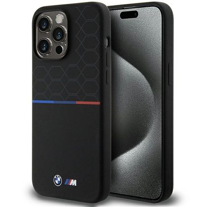 BMW BMHMP15X22SMPK iPhone 15 Pro Max6.7" czarny/black hardcase M Silicone Pattern MagSafe