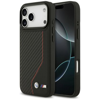 Etui BMW M Carbon Line & Logo MagSafe do iPhone 17 Pro Max / 18 Pro Max czerwony