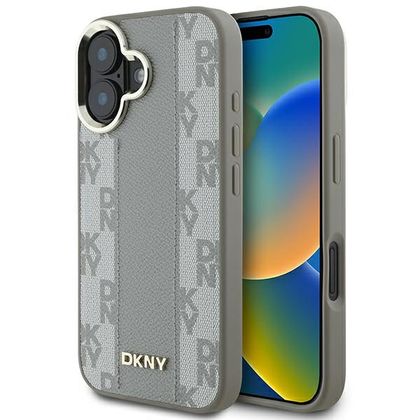 DKNY DKHMP16SPCPVSLE iPhone 166.1" beżowy/beige hardcase Checkered Pattern Magsafe
