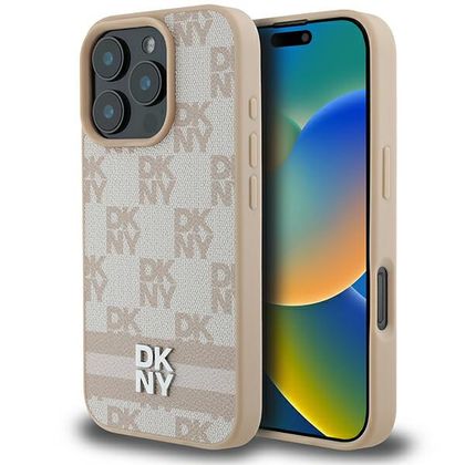 DKNY DKHCP16XPCPTSSP iPhone 16 Pro Max6.9" różowy/pink hardcase Checkered Pattern & Printed Stripes