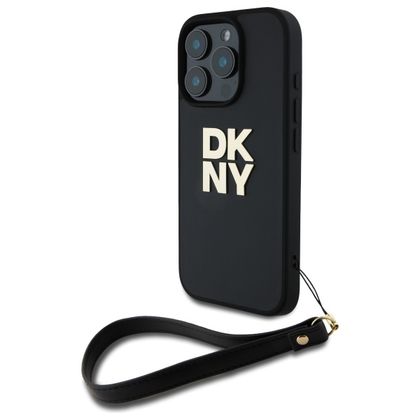 DKNY DKHCP16XPBSWSK iPhone 16 Pro Max 6.9" czarny/black hardcase Wrist Strap Stock Logo