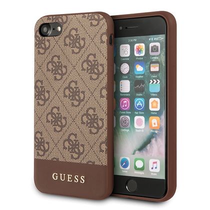 Guess GUHCI8G4GLBR iPhone 7/8/SE 2020/ SE 2022 brązowy/brown hard case 4G Stripe Collection
