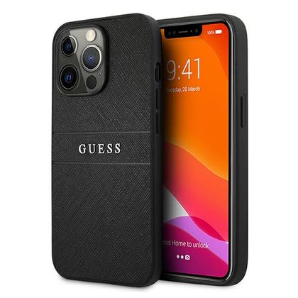 Guess GUHCP13XPSASBBK iPhone 13 Pro Maxczarny/black Saffiano Strap