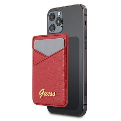 Guess Wallet Card Slot GUWMSSASLREMagSafe Saffiano czerwony/red