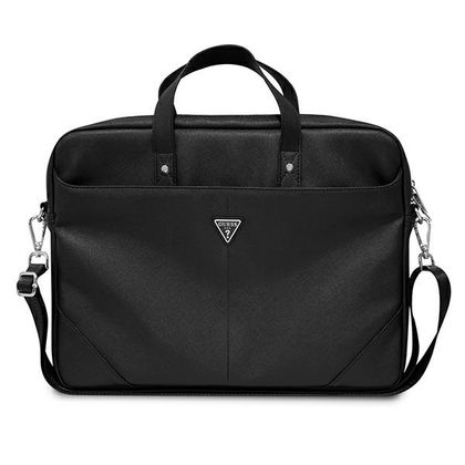 Guess Torba GUCB15PSATLK 16" czarny/black Saffiano Triangle Logo