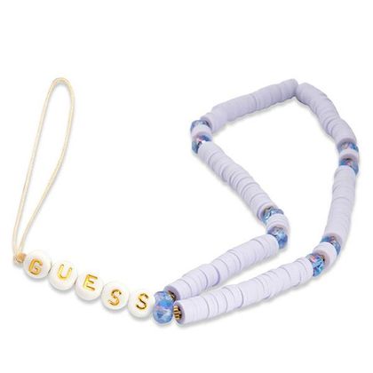 Guess zawieszka GUSTPEARU Phone Straplilak/lilac Heishi Beads