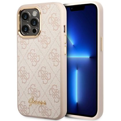 Guess GUHCP14LHG4SHP iPhone 14 Pro6,1" różowy/pink hard case 4G Vintage Gold Logo