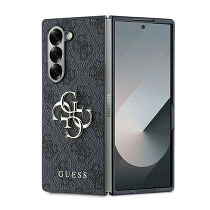 Guess GUHCZFD64GMGGR Z Fold6 F956 czarny/black leather 4G Metal Logo