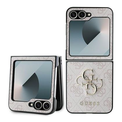 Guess GUHCZF64GMGPI Z Flip6 F741 / Z Flip7 FE różowy/pink Leather 4G Metal Logo