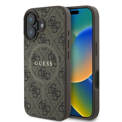 Guess GUHMP16MG4GFRW iPhone 16 Plus brązowy/brown hardcase 4G Ring Classic Logo MagSafe