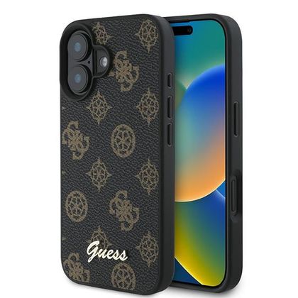 Guess GUHMP16MPGPYSK iPhone 16 Plus 6.7" czarny/black hardcase PU Peony Script MagSafe