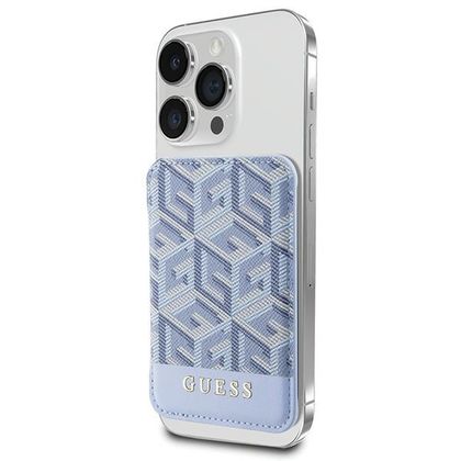 Guess Wallet Card Slot GUWMSHGCFSEB MagSafe GCube stripe niebieski/blue