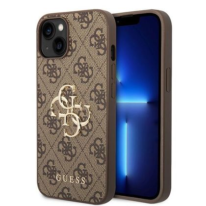 Guess GUHCP15S4GMGBR iPhone 15 / 14 / 13 6.1" brązowy/brown hardcase 4G Big Metal Logo