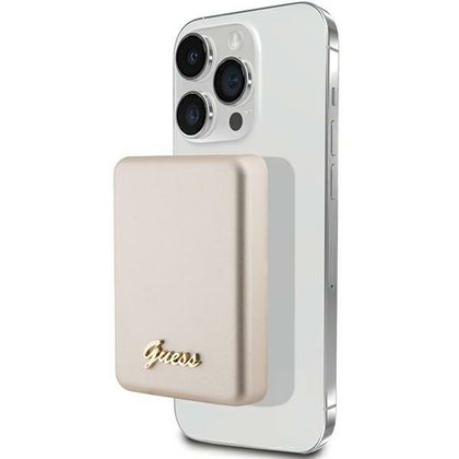 Guess Powerbank indukcyjny 5WGUPBM3ALGSGD 3000mAh złoty/gold MagSafe Metal Script Logo