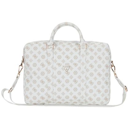 Torba Guess 4G Peony Front Pocket Zipper Triangle Logo 16" biały