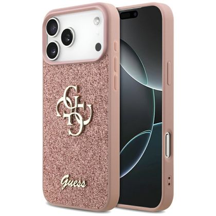 Etui Guess Fixed Glitter Big 4G do iPhone 17 Pro Max / 18 Pro Max różowy