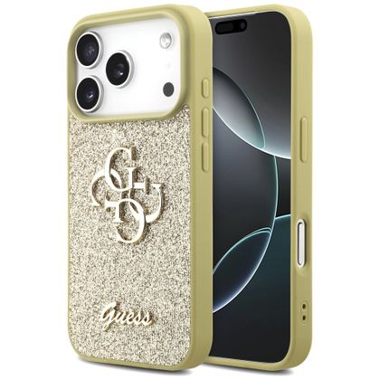 Etui Guess Fixed Glitter Big 4G do iPhone 17 Pro / 18 Pro złoty