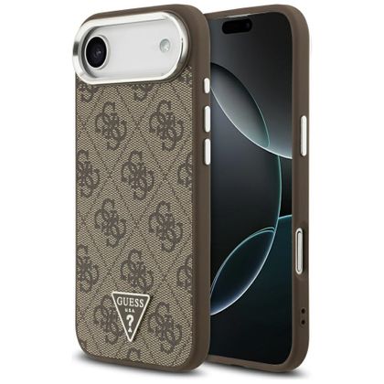 Etui Guess 4G Triangle Logo MagSafe do iPhone Air brązowy srebrny